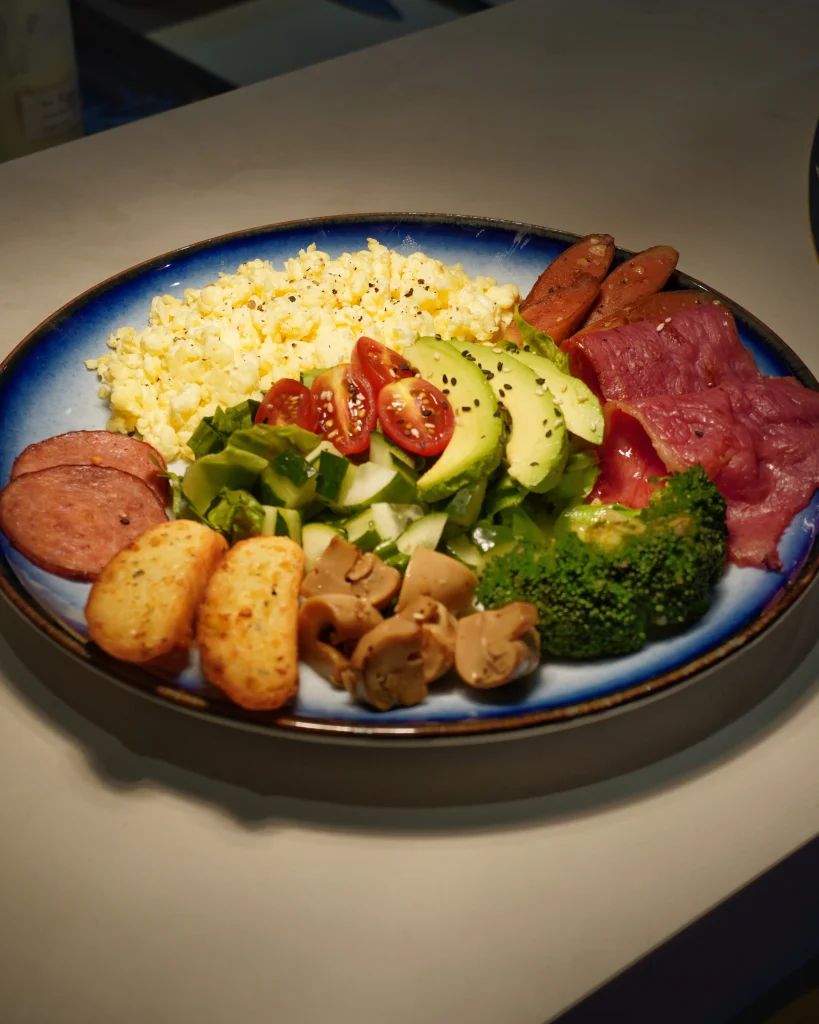 Fine dine lakeside continental restaurant Gulshan 1 protein and salad platter